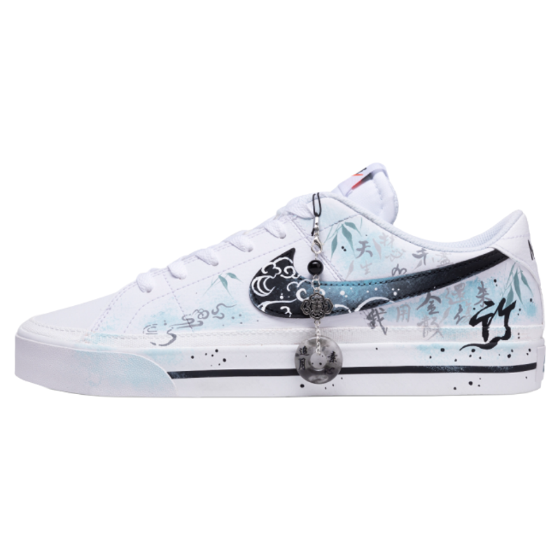 球鞋定制 耐克Nike Court Legacy 青云志 云锦国风手绘低帮板鞋男