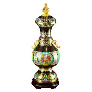 北京珐琅景泰蓝花瓶戴嘉林张向东李荣魁《盛世升平》紫铜胎收藏品