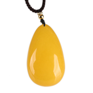 欧说珠宝9.03克俄料原矿满蜜满蜡鸡油黄蜜蜡水滴吊坠男女款礼物