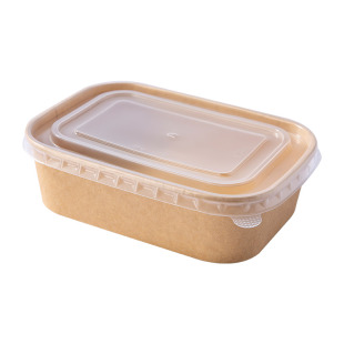 双枪一次性牛皮纸打包盒餐盒户外野餐便当盒饭盒一次式饭碗食品级