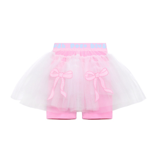 pocoblush芭蕾蝴蝶结网纱裙裤2026新款女童裤子夏薄款短裤半身裙