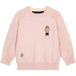 暇步士童装儿童线衣春秋新品男小童宝宝可爱打底衫厚女童休闲毛衣