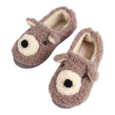 口女士保暖包头卡通小熊拖鞋