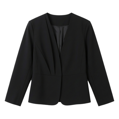 外贸欧美大码女装无领西装外套