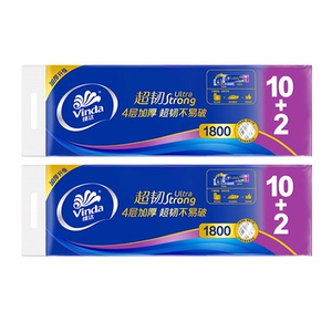 维达卷纸超韧立体美无芯纸巾加厚4层24卷实惠装家用卫生纸厕所纸