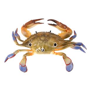 儿童玩具仿真海洋动物螃蟹澳洲龙虾模型塑料摆件大帝王蟹深海黄色