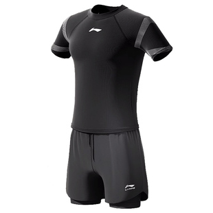 李宁泳衣男生上衣成人泳装训练泳裤男士套装专业男款游泳装备全套