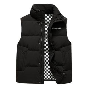 鸭鸭羽绒马夹男男外穿短2024年秋冬季新款轻薄立领坎肩潮流马甲PG