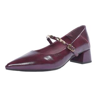 大尧5厘米大姚女鞋家秋季新款护棉玛丽珍粗跟高跟鞋2566-6