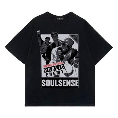 SoulSenseHipHop50周年致敬系列 印花宽松短袖T恤Public Enemy