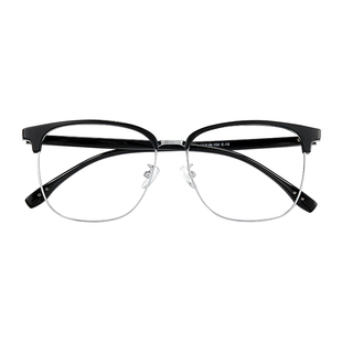 大框半框眼镜男款近视可配度数镜片斯文痞帅大脸专用防蓝光眼睛架