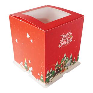 四寸蛋糕盒芭比4寸开窗加高慕斯包装盒生日蛋糕西点甜品烘焙纸盒