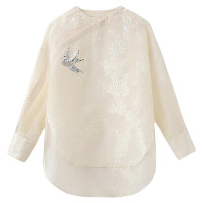 新中式国风时尚高端刺绣亮片衬衫