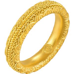 周生生东方古祖古法黄金宝相花花开富贵黄金戒指94562R