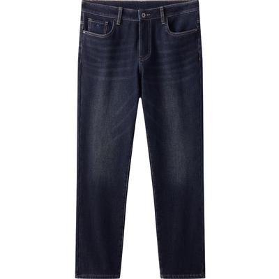 骆驼拉链长裤男款牛仔裤