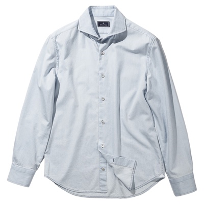 NAPOLI温莎领复古绅士长袖衬衫