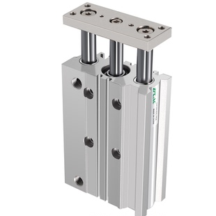 MGPM三轴气缸12/16/20带导杆气缸小型气动25/32/50三杆气缸大推力