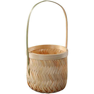 竹编小提篮迷你竹篮子茶叶篓收纳篮竹制品桌面糖果篮茶篓小果篮