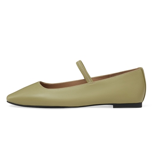 GEOX杰欧适2025春夏女鞋真皮单鞋浅口低跟一脚蹬休闲玛丽珍鞋