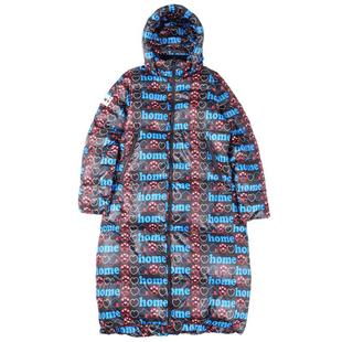 DEVIL NUT恶魔潮牌冬季保暖长款撞色保暖羽绒服 AOL AET