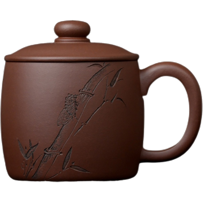 宜兴正宗紫砂杯纯全手工带盖主人茶杯