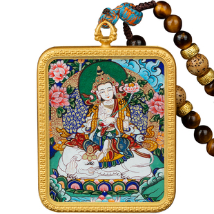 黑神话悟空热贡纯手绘唐卡嘎乌盒男女吊坠斗战胜佛黄财神财运守护