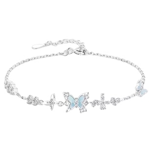 中国黄金央创蝴蝶纯银手链女生款轻奢小众精致情人节礼物女友S925