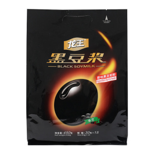 龙王黑豆豆浆粉原味纯豆粉450g独立小包装高蛋白豆奶冲饮即食早餐
