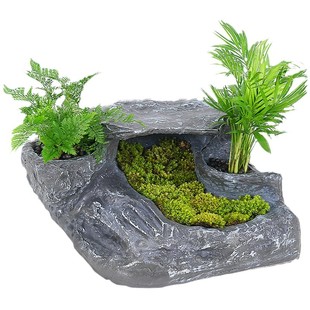 乌龟晒台爬台仿真微景观水龟缸造景晒背台爬梯晒背台躲避洞穴摆件