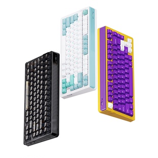 达尔优A81三模75配列机械键盘客制化套件无钢Gasket结构游戏黑透