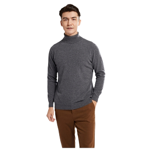 100%羊绒衫男士高翻领套头针织纯羊绒毛衣保暖内搭长袖打底衫秋冬