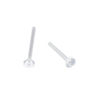 日系爆款耳钉管不易过敏平面耳针透明可粘饰品手工DIY树脂耳针套