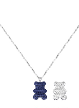 APM Monaco Baby Baba Yummy Bear可调项链蓝色毛衣链生日礼物