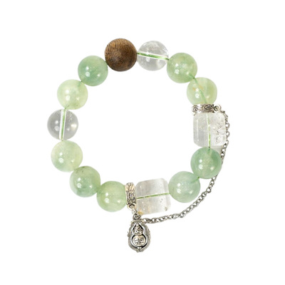 【旺缘减压】招财饰品范李李奇楠沉香葡萄石手串女白水晶手链