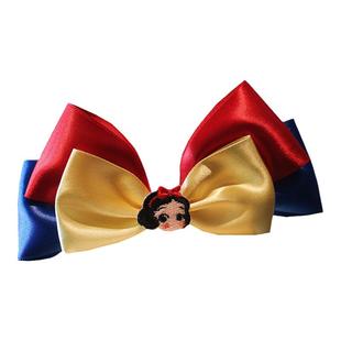 白雪在逃公主立体蝴蝶结发夹女孩丸子头顶夹发卡儿童可爱夹子头饰