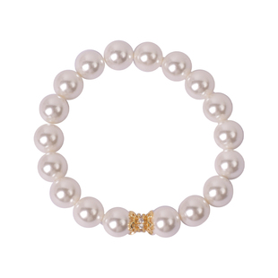 akoya天女珍珠手链女锆石水钻花托手串10mm女士手饰2025新款配饰