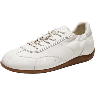 双11预售张凌赫推荐百丽布朗尼牛皮德训鞋男26秋新款软底休闲板鞋