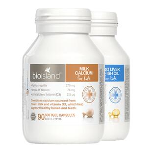 bio island乳钙婴幼儿童液体钙补钙片澳洲鳕鱼肝鱼油澳大利亚进口