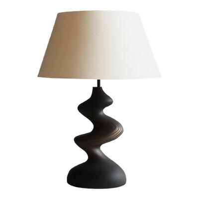 侘寂风中古艺术创意高档实木台灯