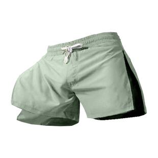 美式休闲运动短裤男士拉链侧开叉夏季冰丝速干短裤健身跑步欧码