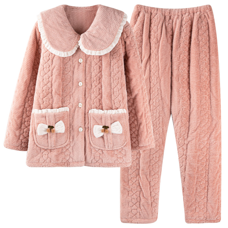 芬腾正品秋冬季女士珊瑚绒家居服