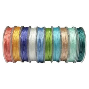 10卷装炫彩线6股彩金金银丝线哑光丝手工diy编织绳流苏缠绕金线