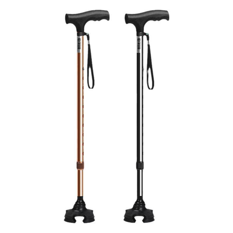 日本乐来福伸缩手杖老人四脚拐杖轻便稳固防滑拐棍便携老年人拐杖