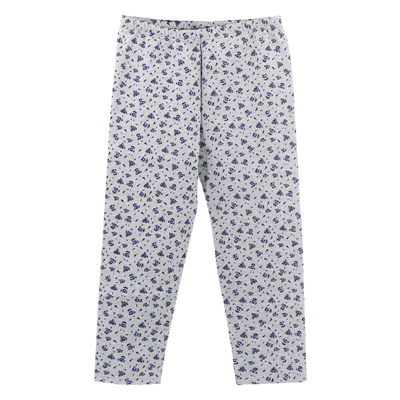 女纯棉加肥加大码三层印花保暖裤