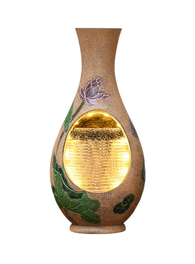 新中式荷花流水摆件佛堂供佛花瓶