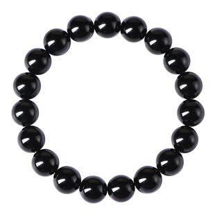 收藏级天然乌金纯黑黑曜石手链单圈冰种手串男情侣款本命年礼物