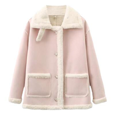 2023秋季大码加厚皮毛一体外套女