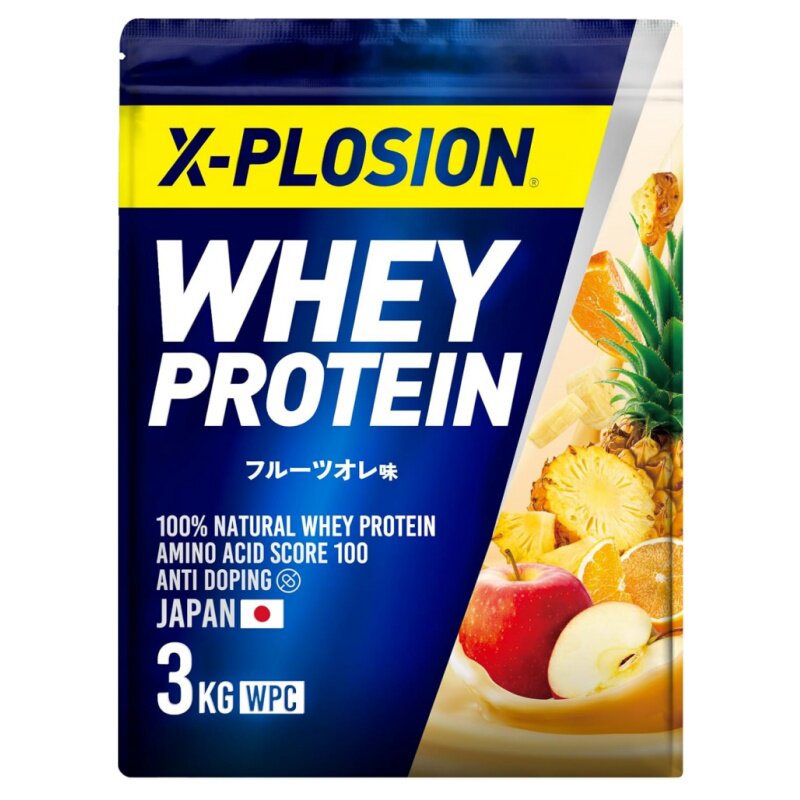 日本代购X-PLOSION乳清蛋白粉3kg 运动健身强老年术后营养