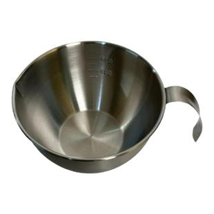 米诺家304不锈钢带把手料理碗 迷你带刻度调料打蛋碗烘焙备菜碗盆