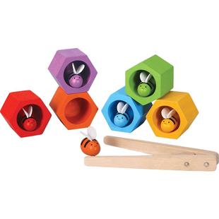 plantoys蒙氏早教益智配对蜂箱游戏儿童玩具木制几何形状4125礼物